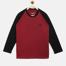 CHIMPRALA Boys Maroon & Black Colourblocked Round Neck  Sports T-shirt-picture-49