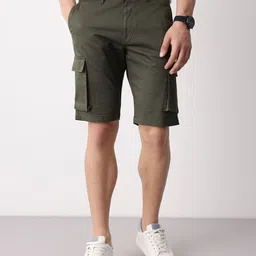Mast & Harbour Men Micro Ditsy Printed Cargo Style Chino Shorts image 4