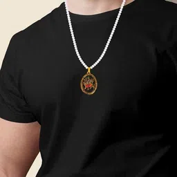 Utkarsh Gold-Plated Oval Pendants with Chains image 4