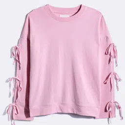 glitchez Blush Edge Cut Outs & Tie-Up Detail Sweatshirt image 4