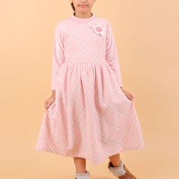 BAESD Girls Checked Midi Length Dresses-picture-0