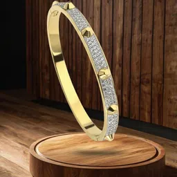 RKB Sales Women Cubic Zirconia Antique Gold-Plated Kada Bracelet-picture-34