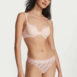 Victoria's Secret Pink Logo Cotton Thong Panty-image-47