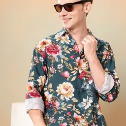 Mast & Harbour Relaxed Fit Opaque Floral Printed Casual Shirt-picture-19