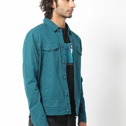 RARE RABBIT Men Vintago Tailored Fit Spread Collar Denim Jacket image 4