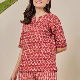 July Women Printed Cotton Night Suit-image-1