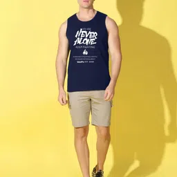 WOOSTRO Men Pack of 2 Typography Printed Round Neck Cotton Slim Fit Sports T-shirts image 5