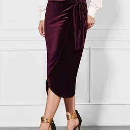 StyleCast Red Straight Midi Skirt image 3