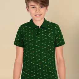 Allen Solly Junior Boys Floral Printed Polo Collar T-shirt-picture-40