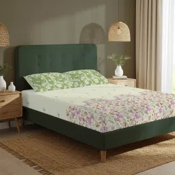 Urban Space Serene 200 Tc Cotton Bedsheets With 2 Pillow Covers Vine Sage Green King-image-22
