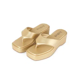 Indifeet Golden Stylish Chunky Y2K Wedges image 5