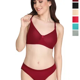 Liigne Women Pack Of 6 Everyday Padded Bra Panty Lingerie Set-picture-19