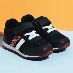 Mi Arcus Mesh and PU Leather Shoes- Black-image-3