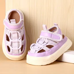 Babyoye Sandals With Velcro Closure - Purple-picture-19