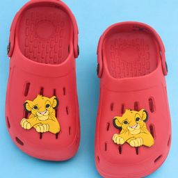 Disney by Yellow Bee The Lion King Featuring Solid Perforated Clogs With Simba Charms - Red-picture-19