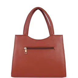 GRAADA Women Solid Structured Zip Detail Handheld Bag image 4