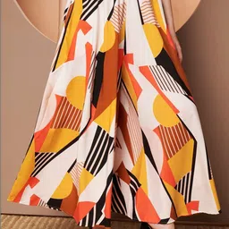 LookShine Women Printed Relaxed Flared Wrinkle Free Trousers-picture-11