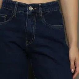 HERE&NOW Women Jean Boyfriend Fit High-Rise Acid Wash Stretchable Jeans image 4