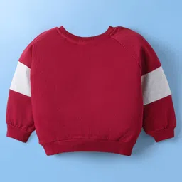 Doodle Poodle 100% Cotton Knit Raglan Sleeves T-Shirt & Lounge Pant Set With Animal Print & Cut & Sew Design - Maroon image 3