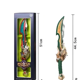NEGOCIO Plastic Sword Shape Axe Toy Light Sword Samurai Knife Pack of 1 - Color May Vary image 3