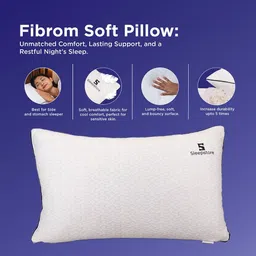 Sleepstore White Set of 2 Fibre Filled Polyester Sleep Pillow image 3