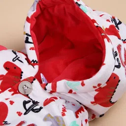 V-Mart Infants Printed Cotton Dungaree with Hooded Top image 3