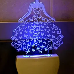 1ST TIME Red & Off White Printed Acrylic Abstract Shaped Shaped Wall Lamp-picture-46