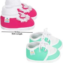 NESKA MODA Kids-Unisex Red Cotton Booties image 3