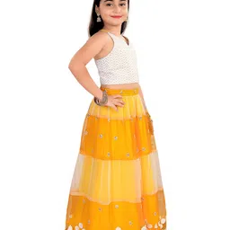 Pragya Exclusive Girls Embellished Sequinned Ready to Wear Lehenga & Blouse image 5