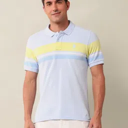 U.S. Polo Assn. Men Striped Polo Collar Cotton Slim Fit T-shirt image 4