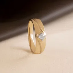 Mia by Tanishq 14kt BIS Hall Mark Twisted Vibe Gold & Diamond Finger Ring-3.77gm-picture-43