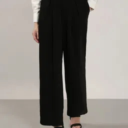 Vero Moda Women Flared High-Rise Pleated Trousers-image-54