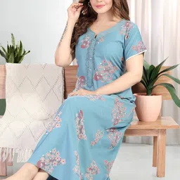 TRUNDZ Women Floral Printed Nightdress-image-62