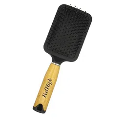 FEELHIGH Professional Paddle Hair Brush For Detangling & Smoothing - Black image 2