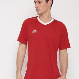 ADIDAS Men Red TIRO 17 Solid V-Neck Football Jersey-picture-28