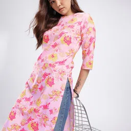 Anouk Rustic Floral Printed Straight Kurta image 1