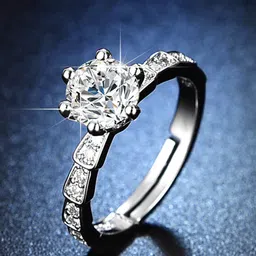 Jewels Galaxy Silver-Plated AD-Studded Ring-image-90