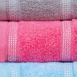 Himeya Pink & Blue 3 Cotton 350 GSM Bath Towel-picture-11