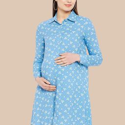 Hypernation Floral Print Maternity Shirt Dress-picture-22