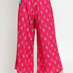 Varanga Women Pink Flared Printed Palazzos-picture-6