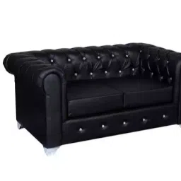 Parin SS C15 2S 2 Seater Leatherette office Sofa , Black image 2