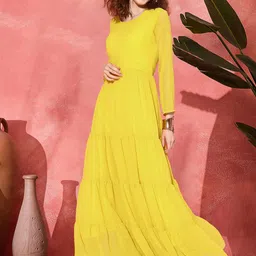 Sangria A-Line Ethnic Dress With Chikankari Dupatta image 3