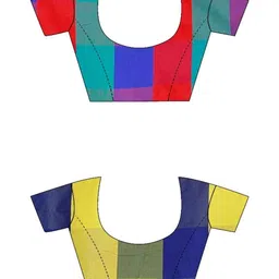 SHAIBO SAREE Checked Silk Cotton Handloom Uppada Saree image 4