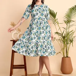 Nefies Floral Print Fit & Flare Dress-picture-13