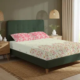 Urban Space Serene 200 Tc Cotton Bedsheets With 2 Pillow Covers, King - Vine Peach Pink-picture-22