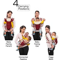 fantasy india Baby Carrier Bag Adjustable Hands Free 4 in 1 Baby Baby Safety Belt Child - Red image 2