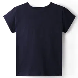 UCB Cotton Knit Half Sleeves T-Shirt with Text Print - Navy Blue image 2