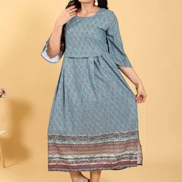 RITIJYA Women Floral Printed Floral Maternity Anarkali Kurta image 5