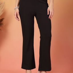 plusS Women Regular Fit Mid-Rise Trousers-picture-12