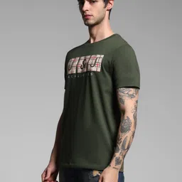 Jack & Jones Men Typography Printed Applique T-shirt image 2